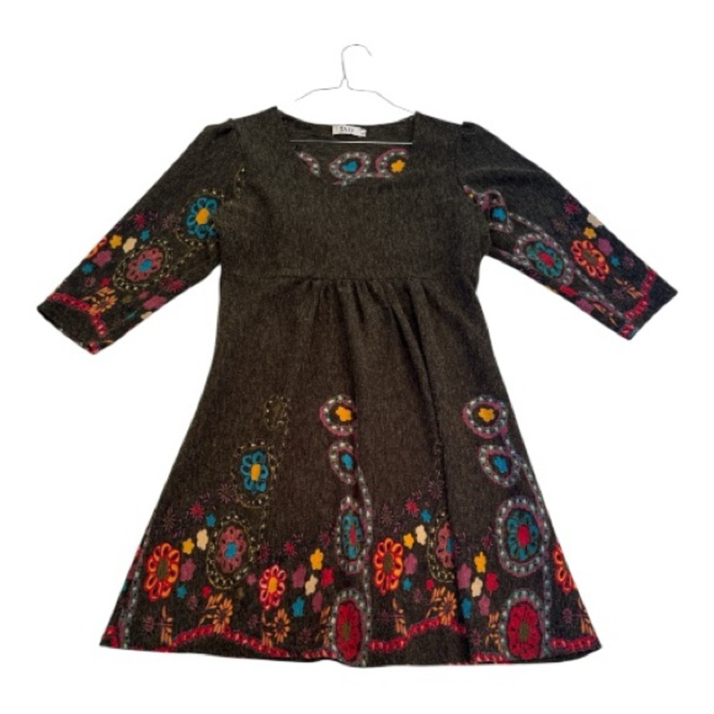 Colorful Green  Floral Dress By Dily Size Large